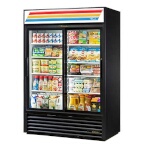 True GDM-47-HC-LD - Merchandiser, two-section, (2) glass sliding doors, powder coated exterior